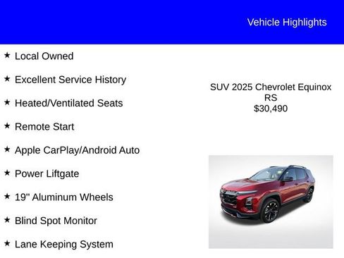 Used 2025 Chevrolet Equinox RS w/ Convenience Package III FWD image 2