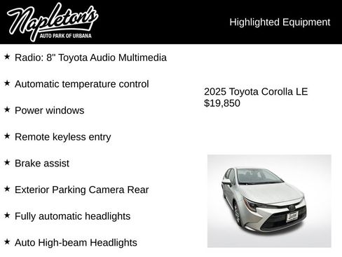 Used 2025 Toyota Corolla LE image 3