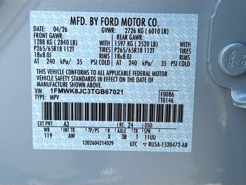 New 2026 Ford Explorer Tremor w/ Tremor Ultimate Package AWD/4WD image 35