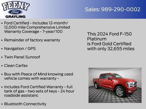 Certified 2024 Ford F150 Platinum w/ Equipment Group 703A Plus AWD/4WD image 5