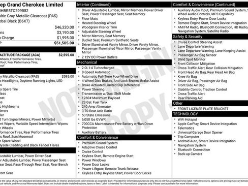 New 2026 Jeep Grand Cherokee Limited w/ Limited Altitude Package AWD/4WD image 4