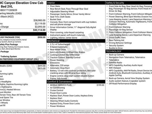 New 2026 GMC Canyon Elevation w/ Technology Package RWD image 31