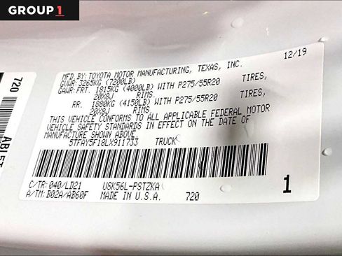 Certified 2020 Toyota Tundra 1794 Edition AWD/4WD image 37