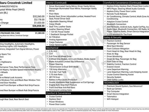 Used 2025 Subaru Crosstrek 2.5i Limited w/ Popular Package #3A image 32