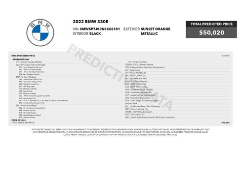 Used 2022 BMW 330e w/ M Sport Package RWD image 2
