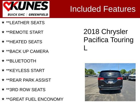 Used 2018 Chrysler Pacifica Touring-L w/ Advanced Safetytec Group FWD image 2