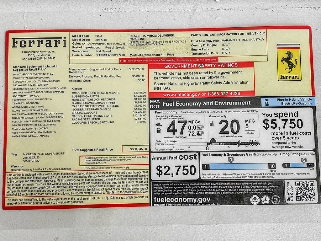 Certified 2023 Ferrari 296 GTB RWD image 32