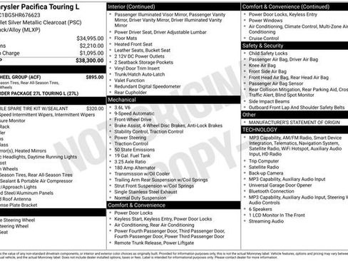 Used 2017 Chrysler Pacifica Touring-L w/ Tire & Wheel Group FWD image 21