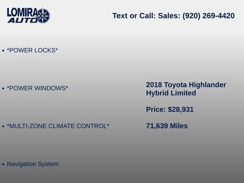 Used 2018 Toyota Highlander Limited AWD/4WD image 5