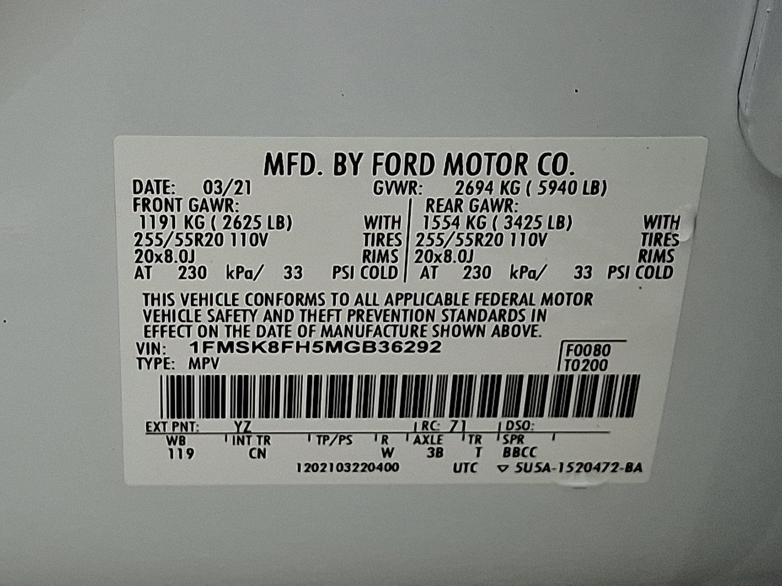 Used 2021 Ford Explorer Limited w/ Equipment Group 301A AWD/4WD image 26