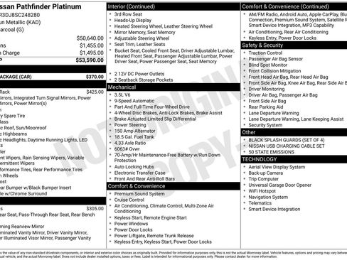 Certified 2025 Nissan Pathfinder Platinum w/ Cargo Package AWD/4WD image 41