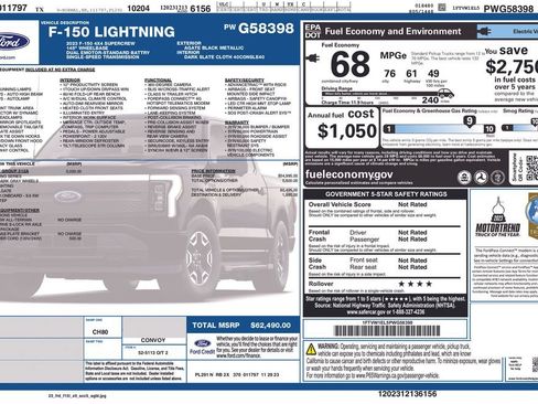 Certified 2023 Ford F150 Lightning XLT w/ Equipment Group 312A High AWD/4WD image 3
