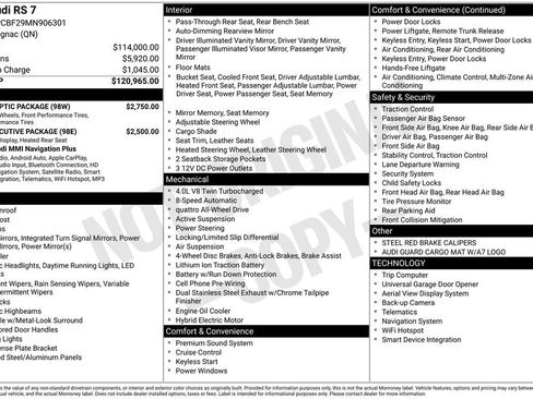 Used 2021 Audi RS 7 4.0T w/ Black Optic Package image 7