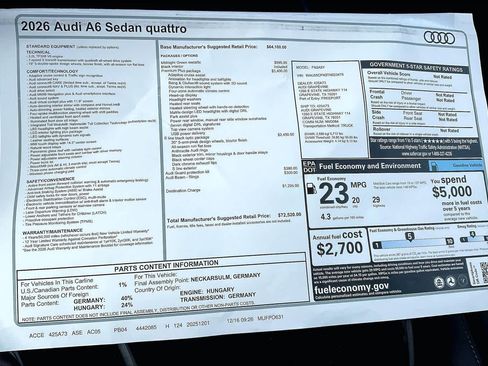 New 2026 Audi A6 Premium Plus image 20