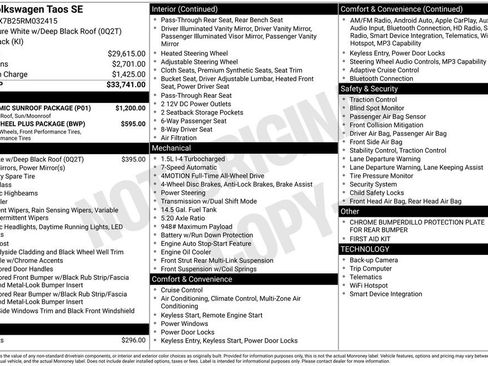 Used 2024 Volkswagen Taos SE w/ Panoramic Sunroof Package AWD/4WD image 36