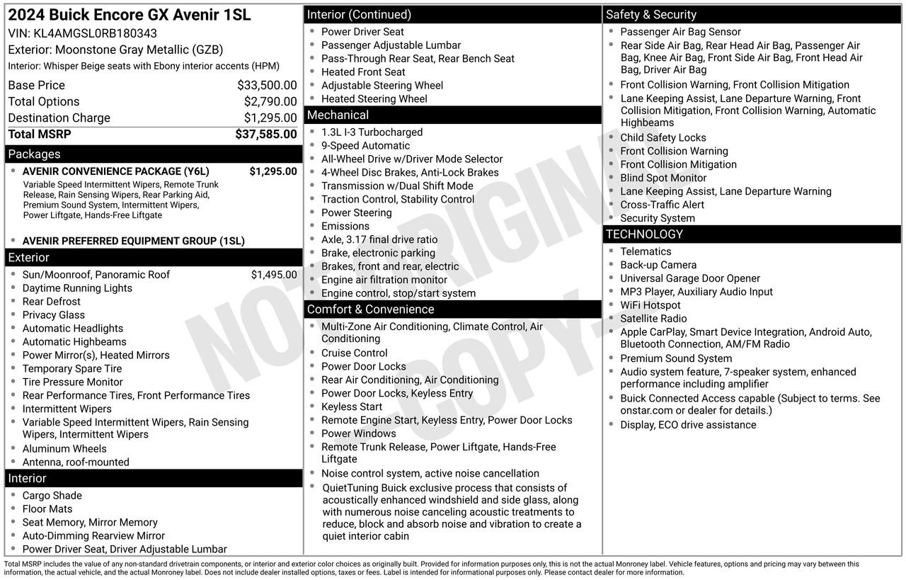 Used 2024 Buick Encore GX Avenir w/ Avenir Convenience Package AWD/4WD image 5