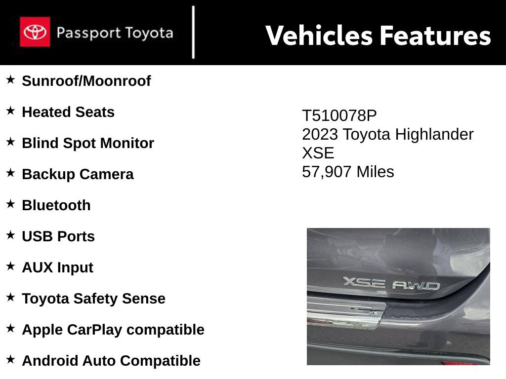 Used 2023 Toyota Highlander XSE AWD/4WD image 10