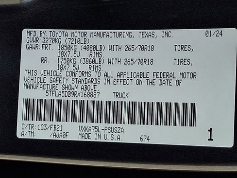 Used 2024 Toyota Tundra SR5 w/ TRD Off-Road Package AWD/4WD image 30