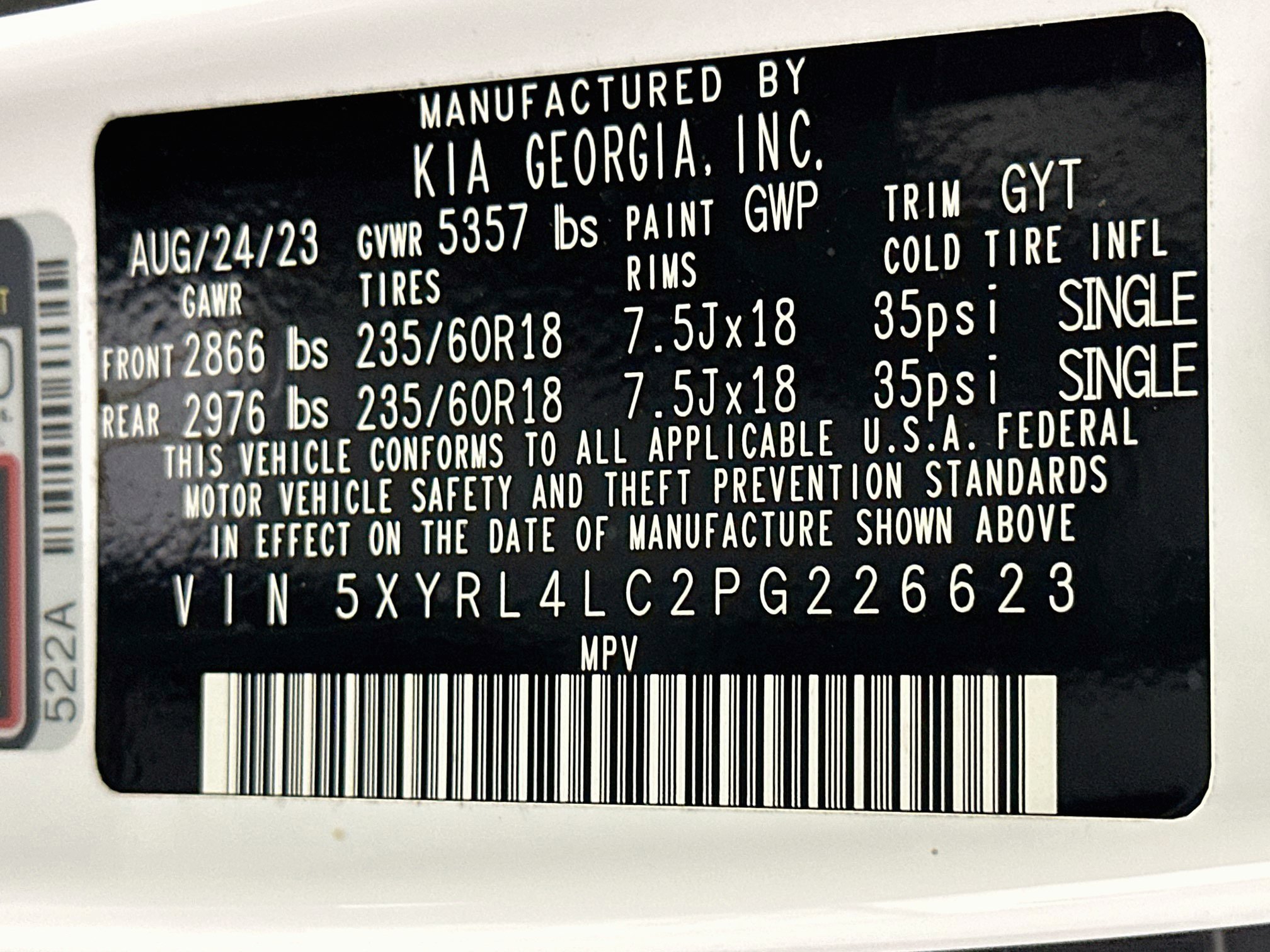 Used 2023 Kia Sorento S w/ Panoramic Sunroof Package FWD image 12