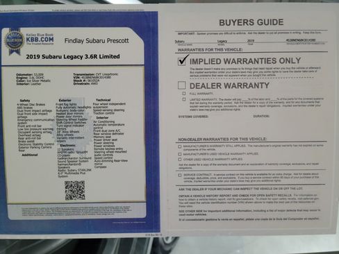 Used 2019 Subaru Legacy 3.6R Limited image 33