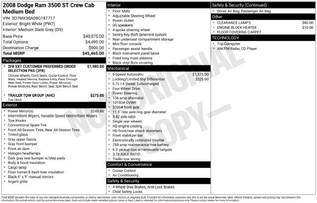 Used 2008 Dodge Ram 3500 Truck ST AWD/4WD image 37