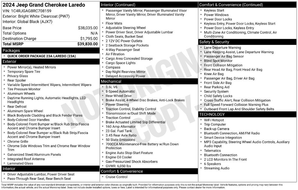 Used 2024 Jeep Grand Cherokee Laredo RWD image 2