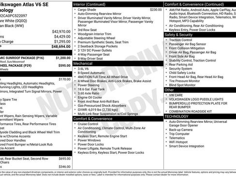 Certified 2023 Volkswagen Atlas SE w/ Panoramic Sunroof Package AWD/4WD image 7