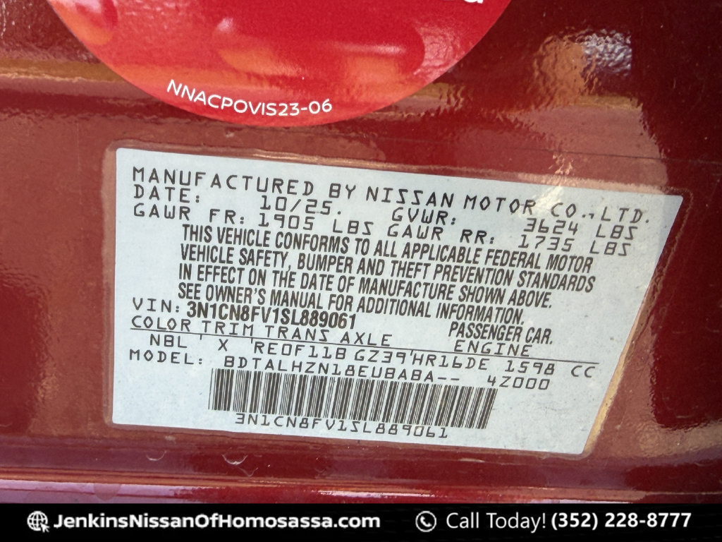 Certified 2025 Nissan Versa SR w/ Trunk Package FWD image 46