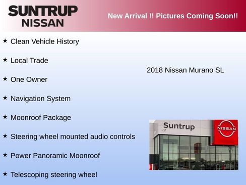 Used 2018 Nissan Murano SL w/ Moonroof Package AWD/4WD image 3