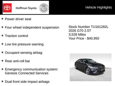 Used 2026 Genesis G70 2.5T AWD/4WD image 15