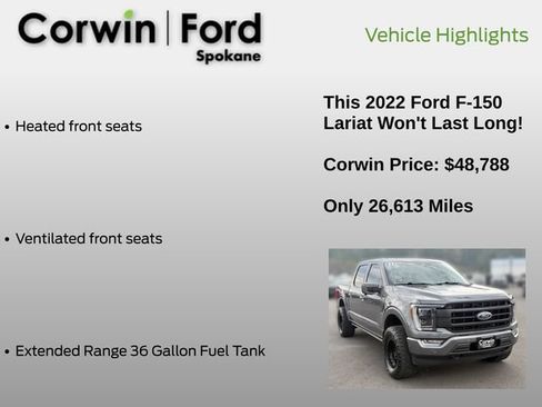 Used 2022 Ford F150 Lariat w/ Equipment Group 502A High AWD/4WD image 25