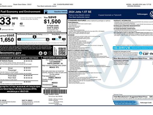 Used 2024 Volkswagen Jetta SE FWD image 2