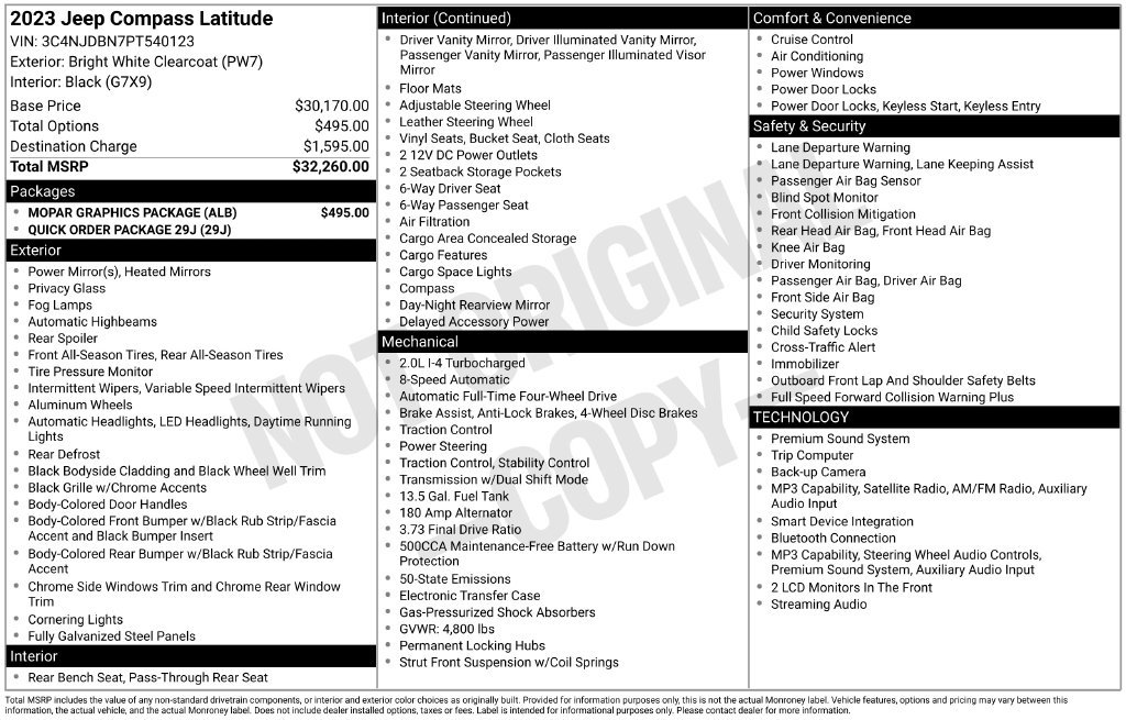 Used 2023 Jeep Compass Latitude w/ Mopar Graphics Package AWD/4WD image 32