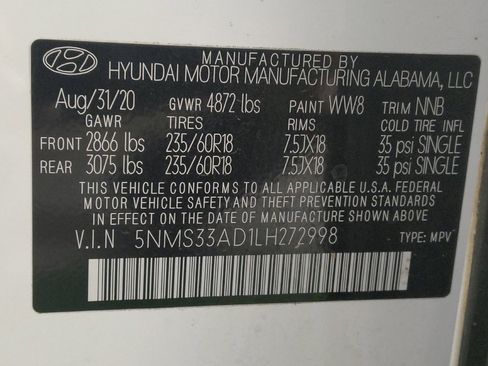 Used 2020 Hyundai Santa Fe SEL w/ Convenience + Premium Package FWD image 33