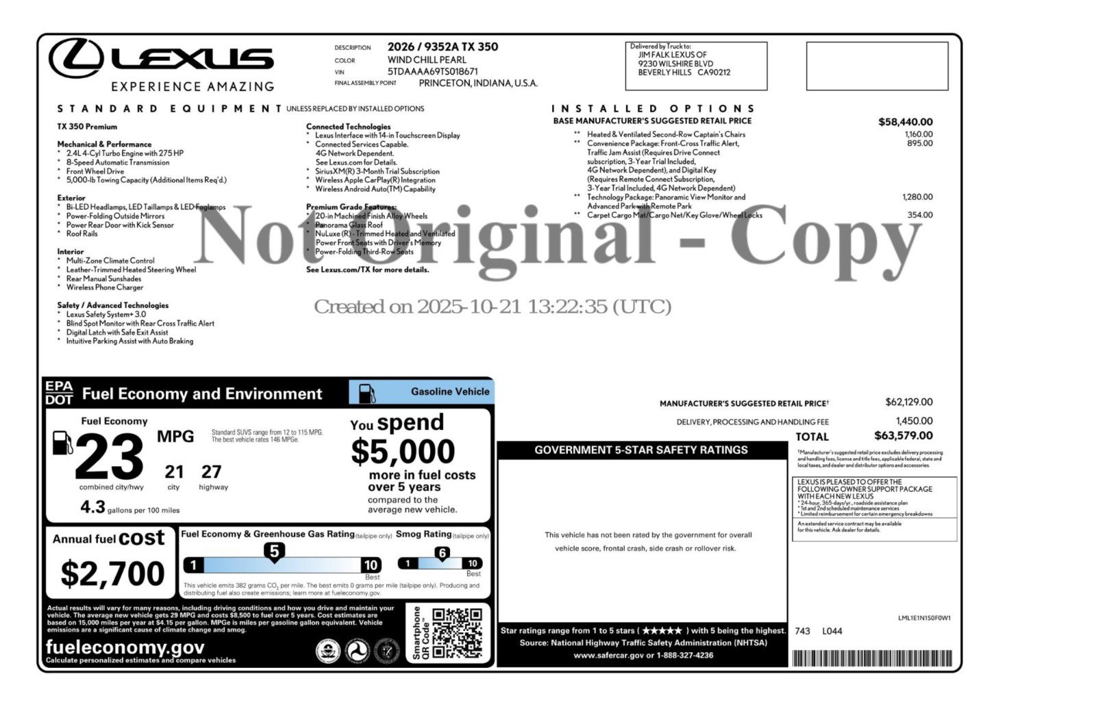 Used 2026 Lexus TX 350 FWD w/ Technology Package image 57