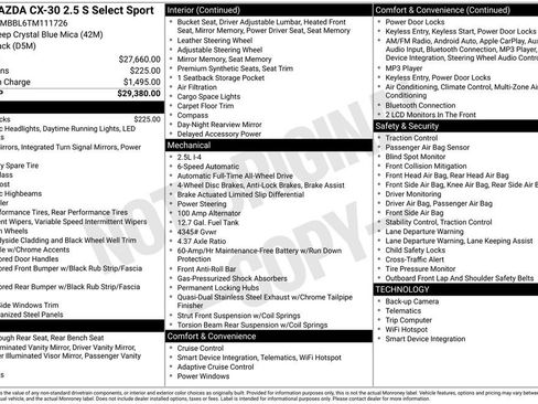 Certified 2026 MAZDA CX-30 AWD 2.5 S w/ Select Sport Pkg image 19