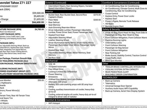 Certified 2021 Chevrolet Tahoe Z71 w/ Z71 Signature Package AWD/4WD image 35