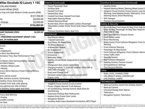 New 2025 Cadillac Escalade IQ Luxury 1 w/ LPO, Radiant Package image 5