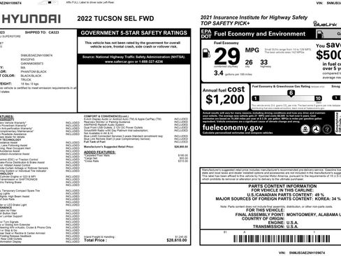 Used 2022 Hyundai Tucson SEL FWD image 50