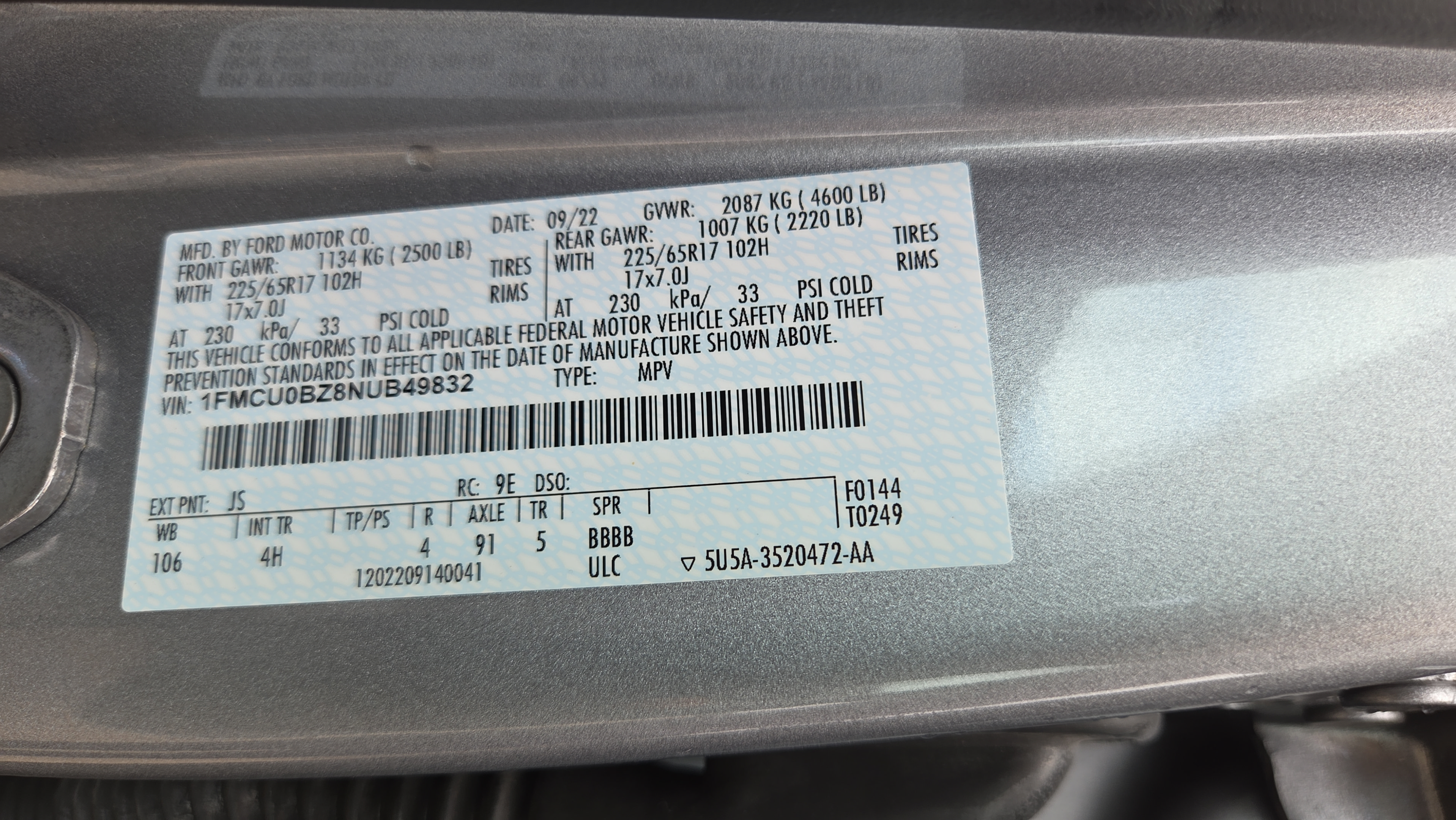 Used 2022 Ford Escape SE w/ Convenience Package FWD image 21