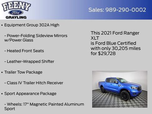 Used 2021 Ford Ranger XLT w/ Equipment Group 302A High image 12