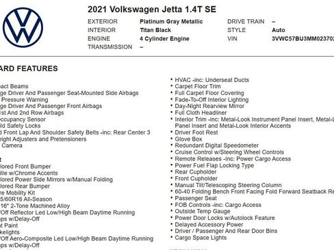 Used 2021 Volkswagen Jetta SE FWD image 19