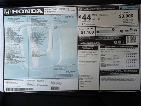 New 2026 Honda Accord Touring image 18
