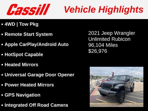 Used 2021 Jeep Wrangler Unlimited Rubicon AWD/4WD image 3