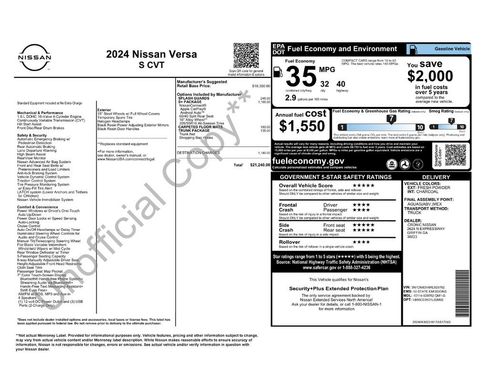Certified 2024 Nissan Versa S w/ S Plus Package FWD image 3