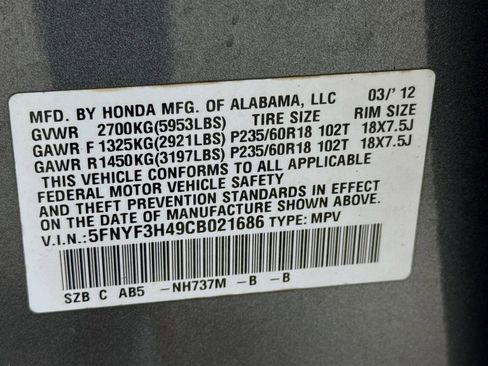 Used 2012 Honda Pilot EX image 38