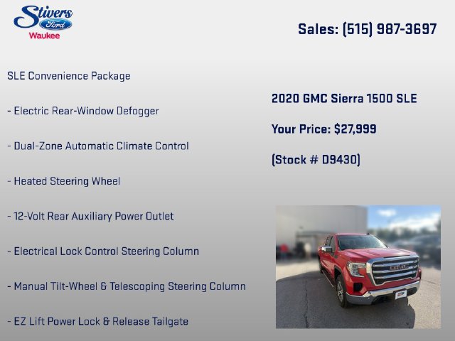 Used 2020 GMC Sierra 1500 SLE w/ SLE Value Package AWD/4WD image 28
