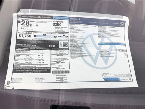 New 2026 Volkswagen Taos S image 15