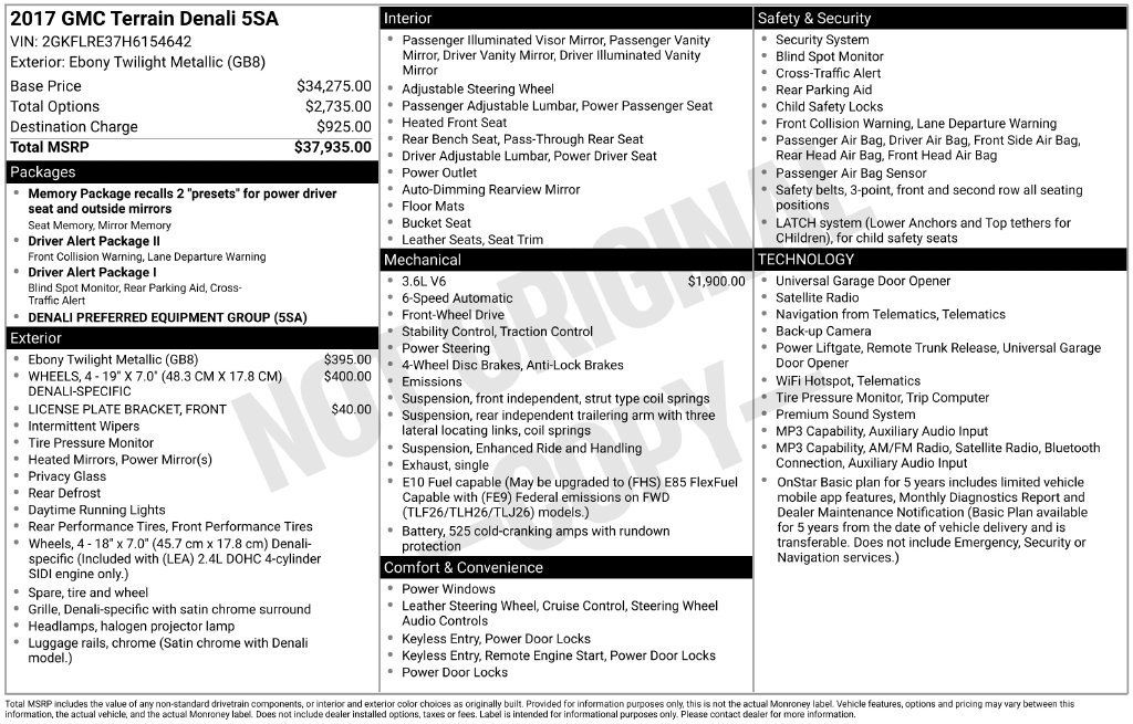 Certified 2017 GMC Terrain Denali FWD image 11