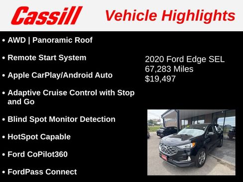 Used 2020 Ford Edge SEL w/ Convenience Package AWD/4WD image 3